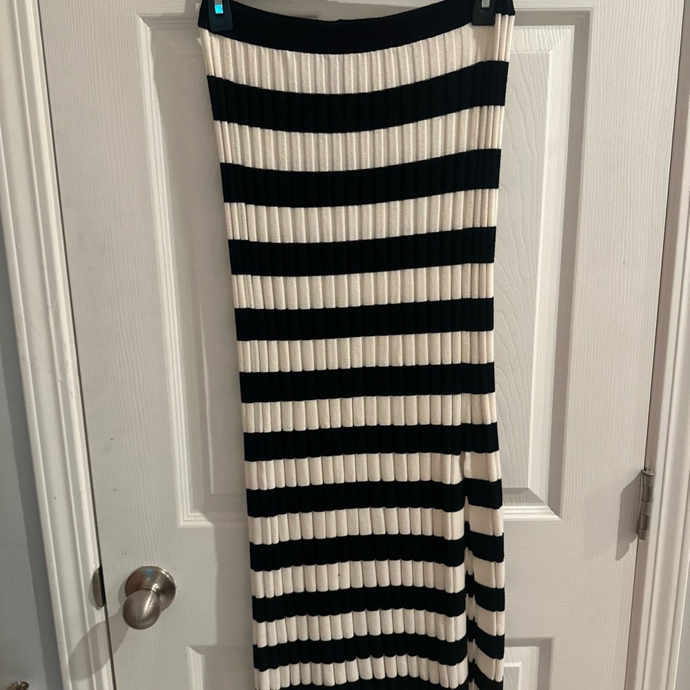 a new day Black and White Striped Pencil Skirt